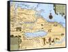 Map of El Dorado and the Amazon, 16th Century-Science Source-Framed Stretched Canvas