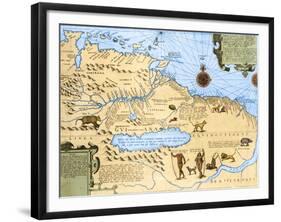 Map of El Dorado and the Amazon, 16th Century-Science Source-Framed Giclee Print