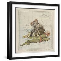 Map of England: A Modern St. George and the Dragon!!!, London, 1888-null-Framed Giclee Print