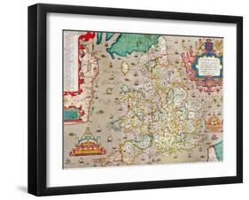 Map of England and Wales, 1579-null-Framed Giclee Print