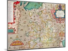 Map of England and Wales, 1579-null-Mounted Giclee Print