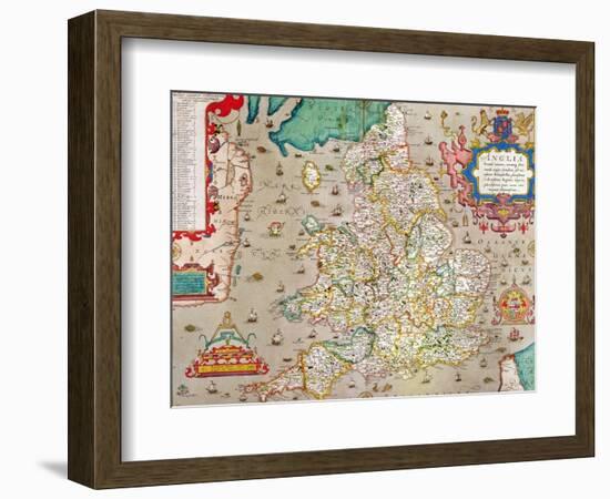 Map of England and Wales, 1579-null-Framed Giclee Print