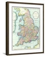 Map of England and Wales, 1852, from R.H. Laurie's Atlas-null-Framed Giclee Print