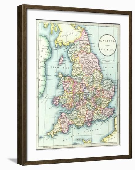 Map of England and Wales, 1852, from R.H. Laurie's Atlas-null-Framed Giclee Print