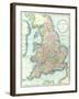 Map of England and Wales, 1852, from R.H. Laurie's Atlas-null-Framed Giclee Print