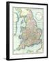 Map of England and Wales, 1852, from R.H. Laurie's Atlas-null-Framed Giclee Print