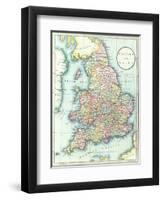 Map of England and Wales, 1852, from R.H. Laurie's Atlas-null-Framed Giclee Print