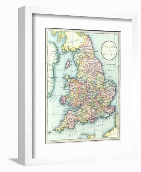 Map of England and Wales, 1852, from R.H. Laurie's Atlas-null-Framed Giclee Print