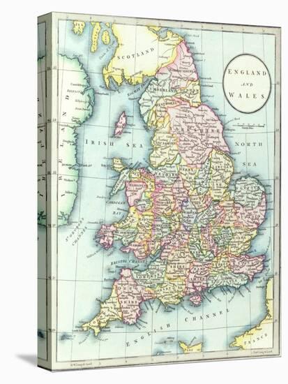 Map of England and Wales, 1852, from R.H. Laurie's Atlas-null-Stretched Canvas