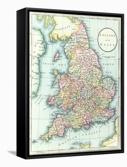 Map of England and Wales, 1852, from R.H. Laurie's Atlas-null-Framed Stretched Canvas