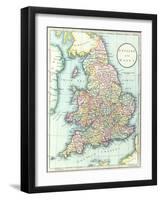 Map of England and Wales, 1852, from R.H. Laurie's Atlas-null-Framed Giclee Print