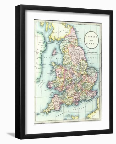 Map of England and Wales, 1852, from R.H. Laurie's Atlas-null-Framed Giclee Print