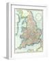 Map of England and Wales, 1852, from R.H. Laurie's Atlas-null-Framed Giclee Print