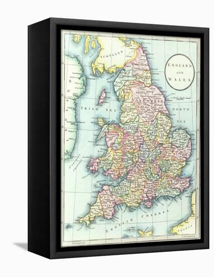 Map of England and Wales, 1852, from R.H. Laurie's Atlas-null-Framed Stretched Canvas