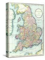 Map of England and Wales, 1852, from R.H. Laurie's Atlas-null-Stretched Canvas