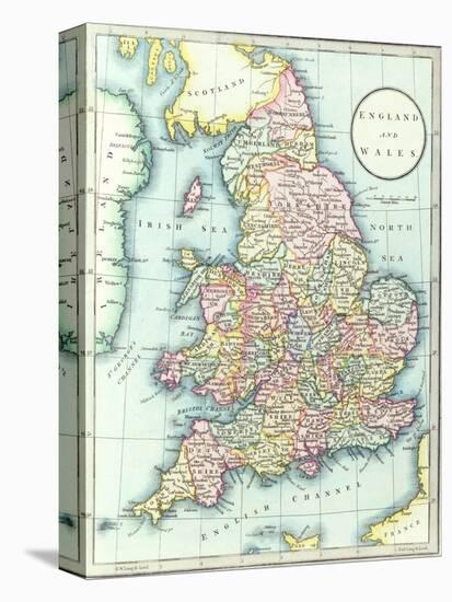 Map of England and Wales, 1852, from R.H. Laurie's Atlas-null-Stretched Canvas