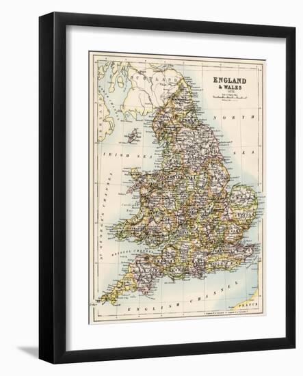 Map of England and Wales, 1870s-null-Framed Giclee Print