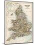 Map of England and Wales, 1870s-null-Mounted Giclee Print