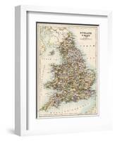 Map of England and Wales, 1870s-null-Framed Giclee Print