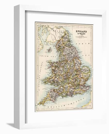 Map of England and Wales, 1870s-null-Framed Giclee Print