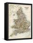 Map of England and Wales, 1870s-null-Framed Stretched Canvas