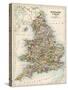 Map of England and Wales, 1870s-null-Stretched Canvas