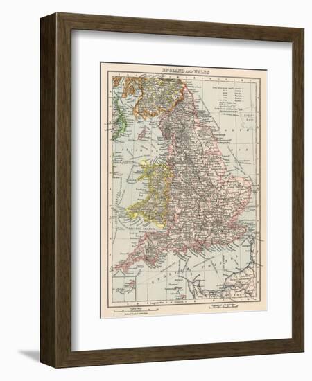 Map of England and Wales, 1870s-null-Framed Giclee Print