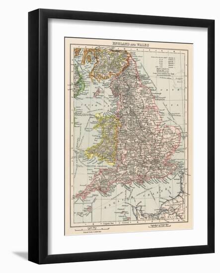 Map of England and Wales, 1870s-null-Framed Giclee Print