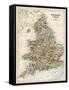 Map of England and Wales, 1870s-null-Framed Stretched Canvas