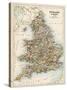 Map of England and Wales, 1870s-null-Stretched Canvas