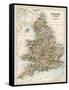 Map of England and Wales, 1870s-null-Framed Stretched Canvas