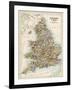 Map of England and Wales, 1870s-null-Framed Giclee Print