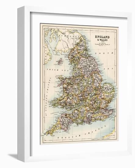 Map of England and Wales, 1870s-null-Framed Giclee Print