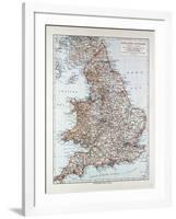 Map of England and Wales 1899-null-Framed Giclee Print