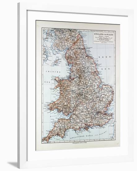 Map of England and Wales 1899-null-Framed Giclee Print