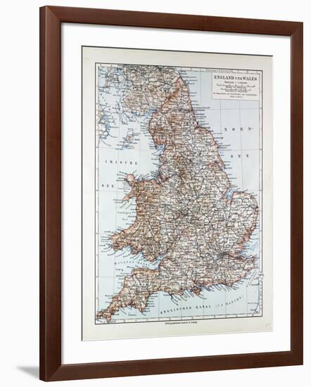 Map of England and Wales 1899-null-Framed Giclee Print