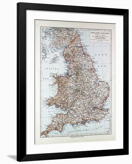 Map of England and Wales 1899-null-Framed Giclee Print