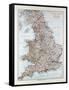 Map of England and Wales 1899-null-Framed Stretched Canvas