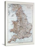 Map of England and Wales 1899-null-Stretched Canvas