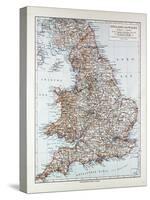 Map of England and Wales 1899-null-Stretched Canvas