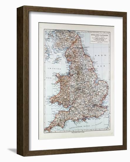 Map of England and Wales 1899-null-Framed Giclee Print