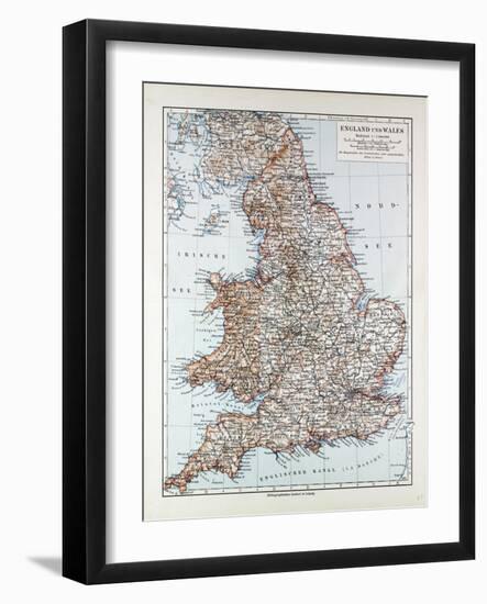 Map of England and Wales 1899-null-Framed Giclee Print