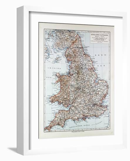 Map of England and Wales 1899-null-Framed Giclee Print