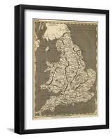 Map of England and Wales from 1802-null-Framed Giclee Print