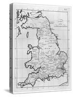 Map of England and Wales Showing Kingdoms of Saxon Heptarchy-null-Stretched Canvas