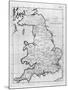 Map of England and Wales Showing Kingdoms of Saxon Heptarchy-null-Mounted Art Print