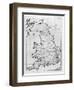Map of England and Wales Showing Kingdoms of Saxon Heptarchy-null-Framed Art Print