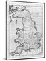 Map of England and Wales Showing Kingdoms of Saxon Heptarchy-null-Mounted Art Print