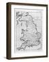 Map of England and Wales Showing Kingdoms of Saxon Heptarchy-null-Framed Art Print