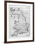 Map of England and Wales Showing Kingdoms of Saxon Heptarchy-null-Framed Art Print